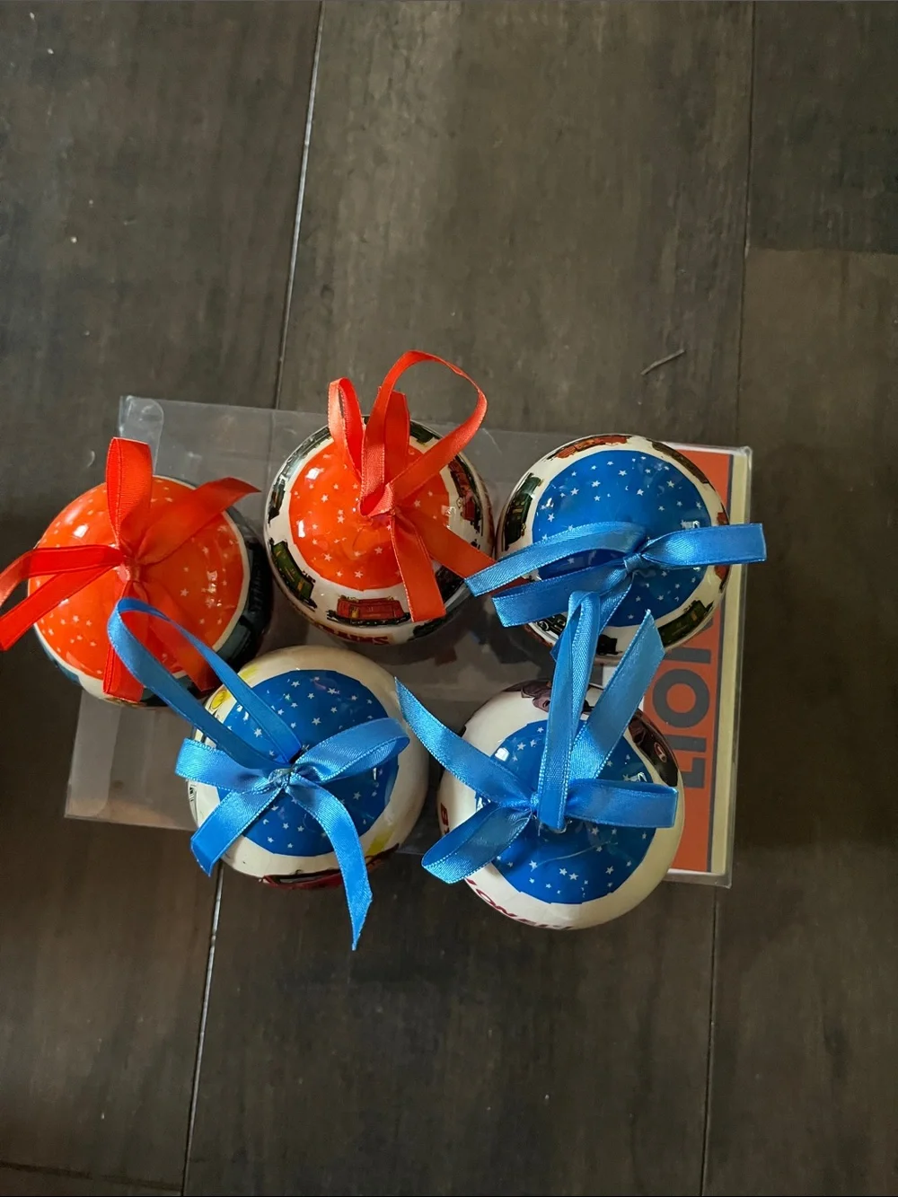 Lionel Holiday Train Ornament Set - Blue & Orange